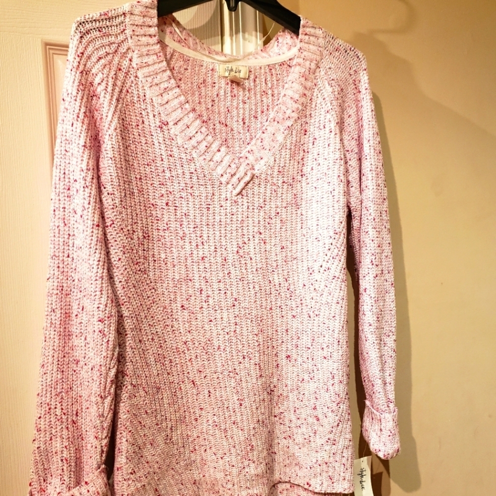 Style & Co Trendy Ribbed Knit V-Neck Sweater